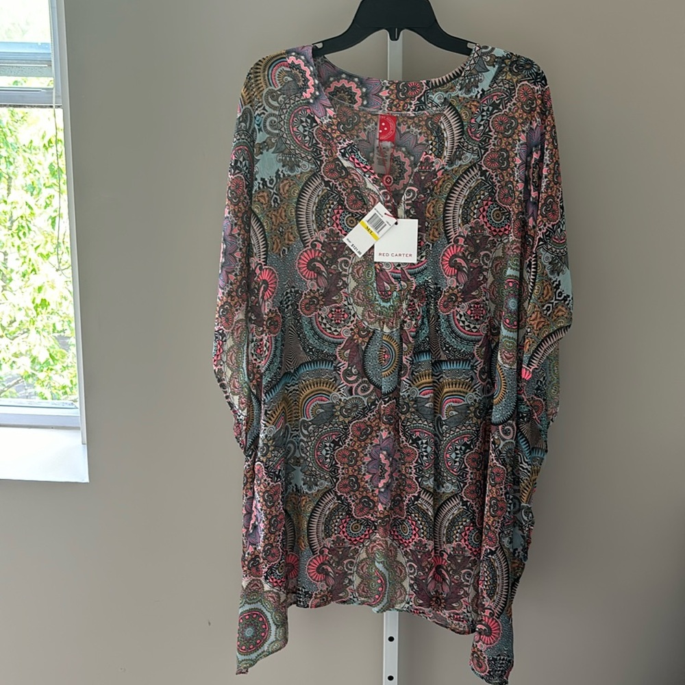 Red Carter Oversized Coverup